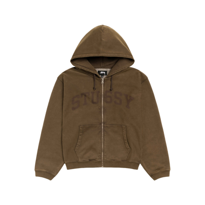Stussy Faded Graphic Zip Hoodie Olive