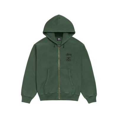 Stussy Stock Link Zip Hoodie Pigment Dyed Pine
