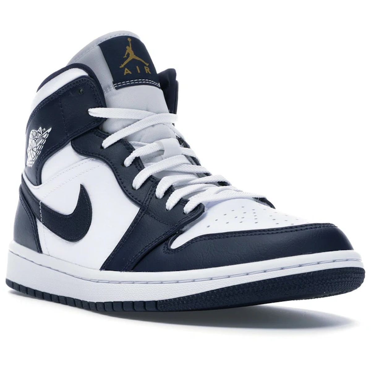 Miniatyrbild av Air Jordan 1 Mid White Metallic Gold Obsidian 2