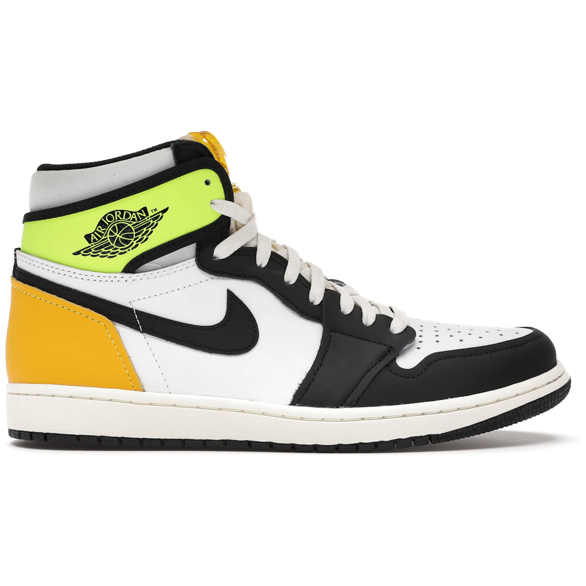 Air Jordan 1 Retro High White Black Volt University Gold