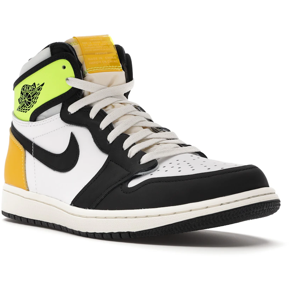 Miniatyrbild av Air Jordan 1 Retro High White Black Volt University Gold 2