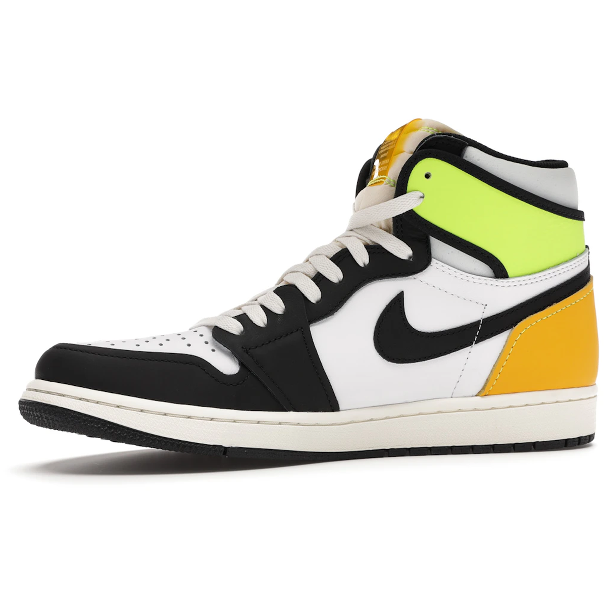 Miniatyrbild av Air Jordan 1 Retro High White Black Volt University Gold 3