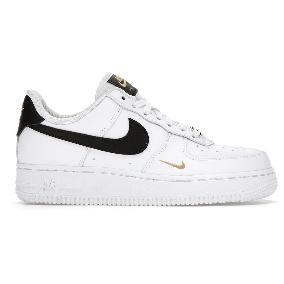 Nike Air Force 1 Low Essential White Black Gold Mini Swoosh