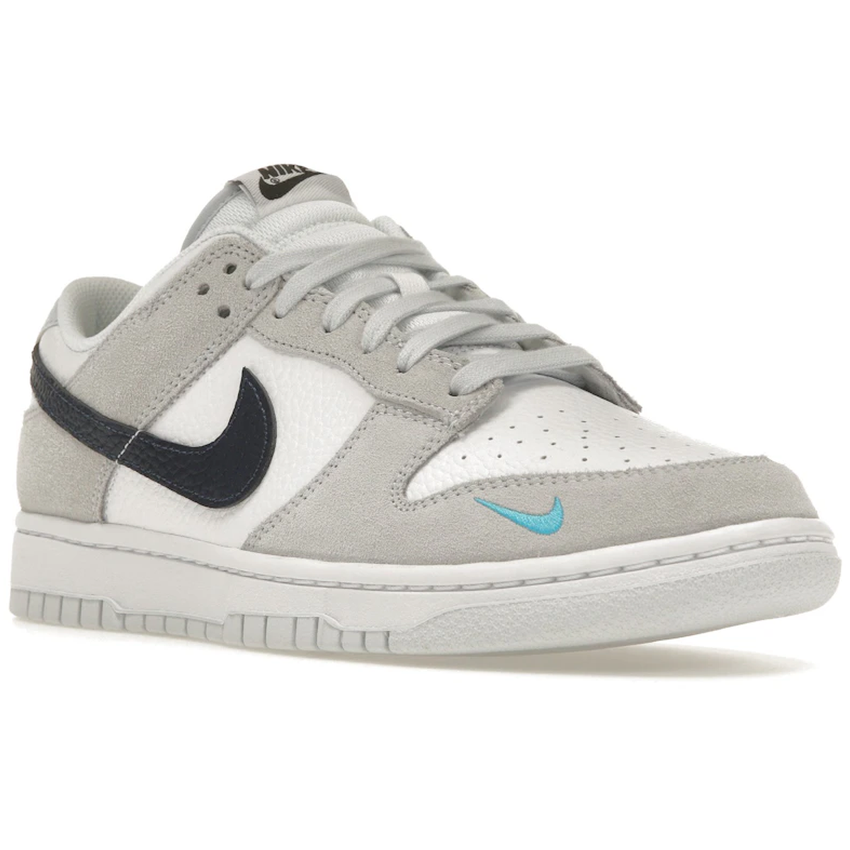 Miniatyrbild av Nike Dunk Low White Grey Navy Aqua Mini Swoosh 2