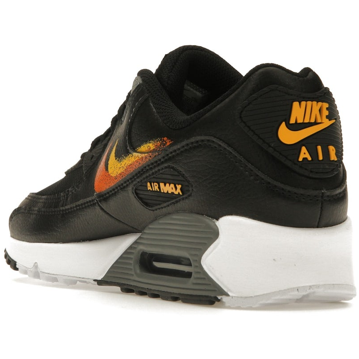 Miniatyrbild av Nike Air Max 90 Spray Paint Swoosh Black University Gold 4