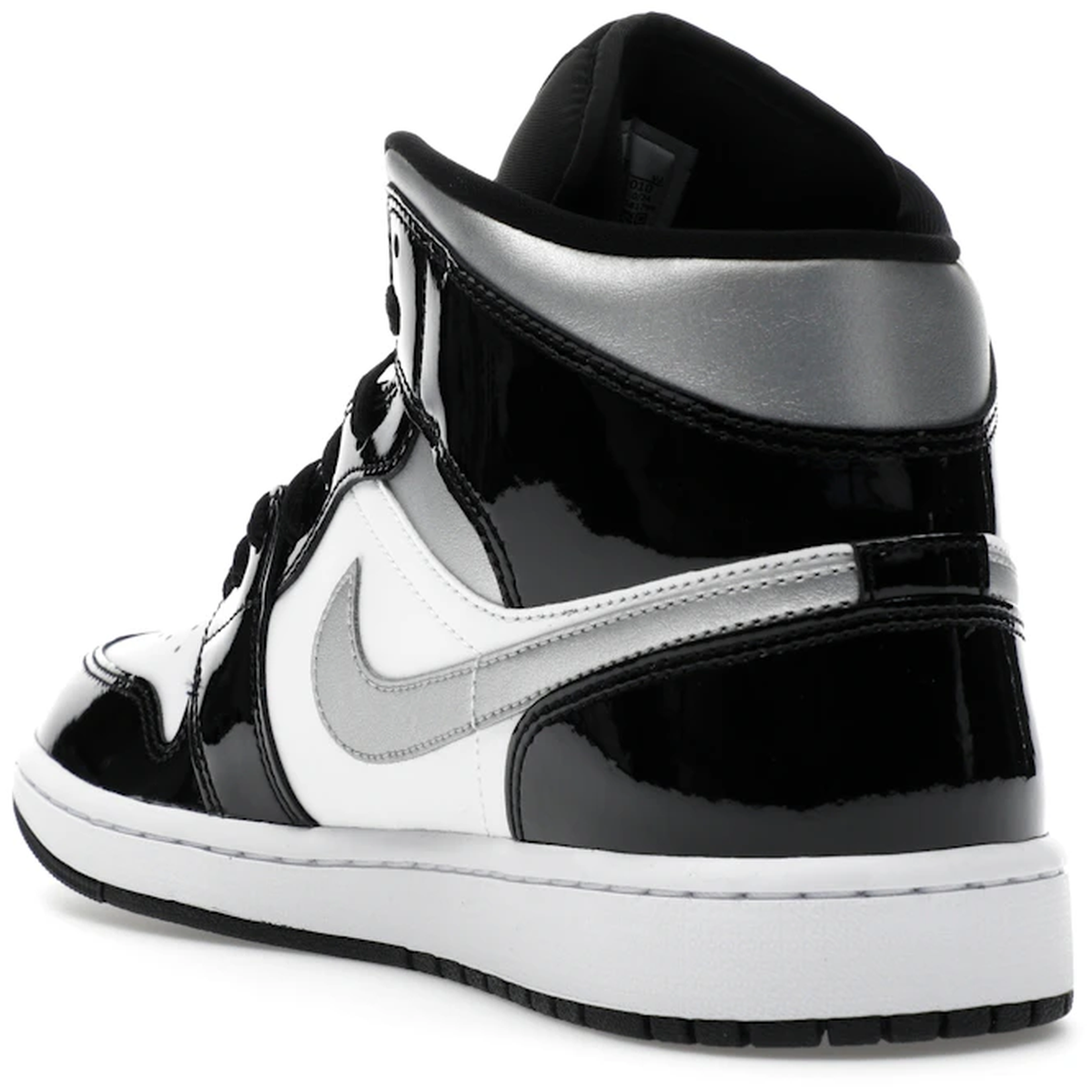 Miniatyrbild av Air Jordan 1 Mid Patent Black Silver Metallic Gold 4