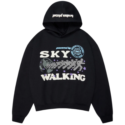 Broken Planet Sky Walking Hoodie Midnight Black