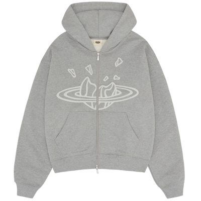 Broken Planet Zip Up Hoodie Heather Grey