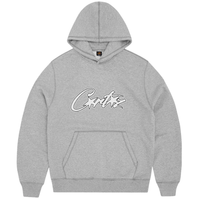 Corteiz Satin Allstarz Applique Hoodie Grey