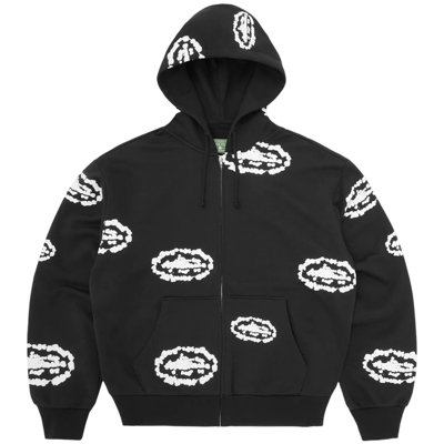 Corteiz x Denim Tears Island Wreath Zip Hoodie Black