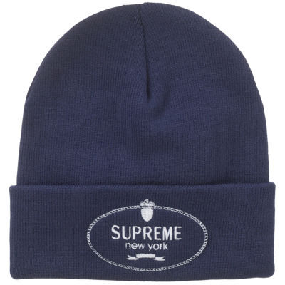 Supreme Crest Beanie Navy