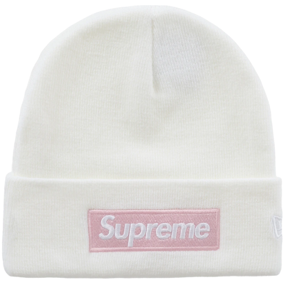 Supreme New Era Box Logo Beanie FW25 White