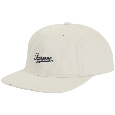 Supreme Distressed Script 6-Panel White