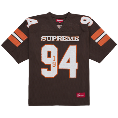 Supreme Sequin Football Jersey Brown
