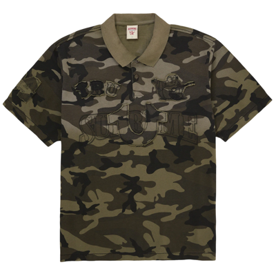 Supreme True Religion Applique Polo Olive Camo