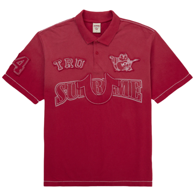Supreme True Religion Applique Polo Red