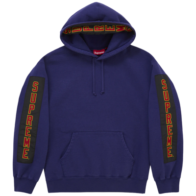 Supreme Woven Patches Hooded Sweatshirt Royal