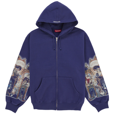 Supreme Michael Jackson Dangerous Zip Up Hooded Sweatshirt Washed Navy