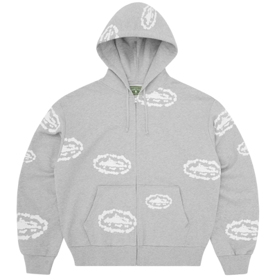 Corteiz x Denim Tears Island Wreath Zip Hoodie Heather Grey