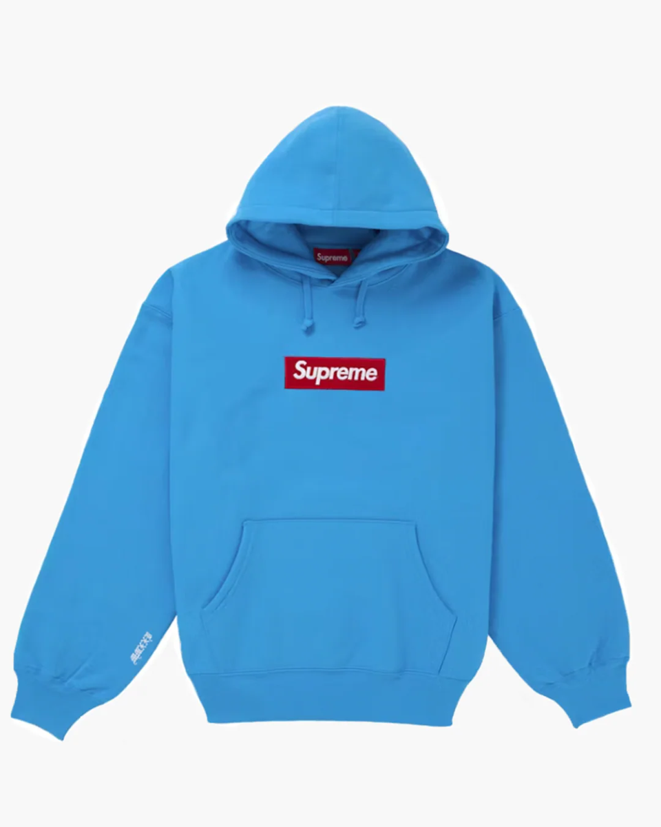 Supreme Box Logo Hooded Sweatshirt (FW25) Cyan
